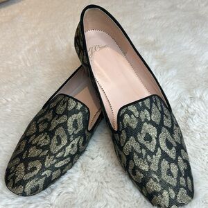 J. Crew Smoking Loafers Leopard Print 8.5
